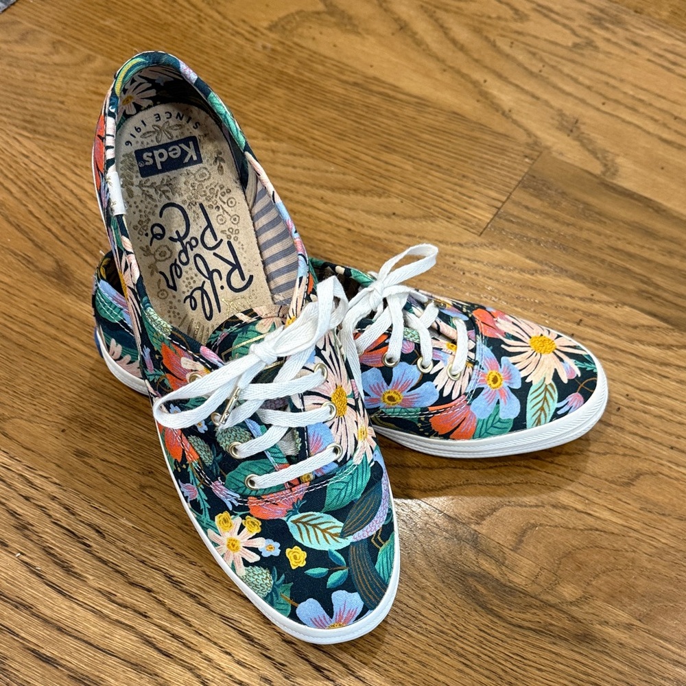 Rifle Paper Co. Keds Floral Canvas Sneakers women’s size 6 - Picture 3 of 8